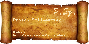 Prosch Szilveszter névjegykártya