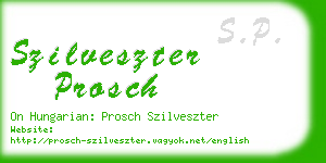 szilveszter prosch business card